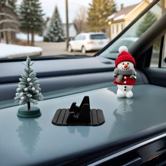 KONTONTY Black Soft Silicone Vehicle Phone Stand with Anti Slip and Scratch Protection