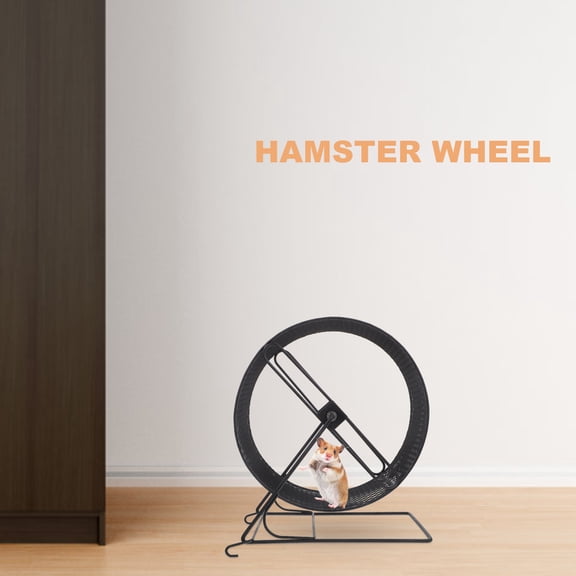 KONTONTY Black Hamster Running Wheel Made of Sturdy Iron for Hedgehogs Squirrels