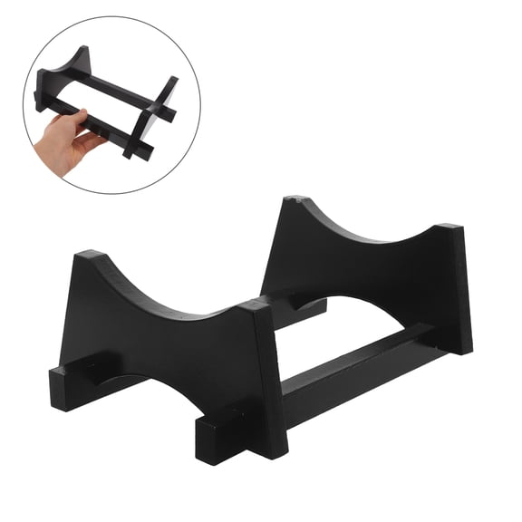 KONTONTY Black Wood Beverage Holder Stand Easy Assembly Water Jug Rack for Countertop Display