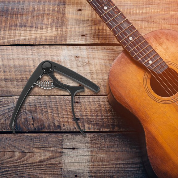 KONTONTY 1Pc Lightweight Black Guitar Sandhi Clip Capo Practical Tone Change Accessory