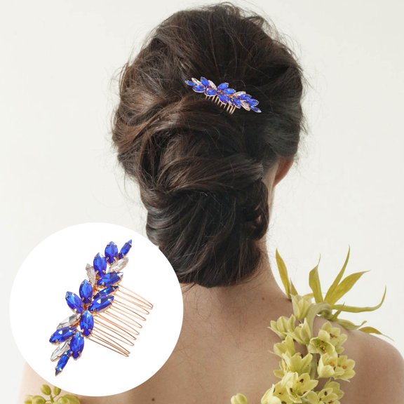 KONTONTY Crystal Hair Comb Set with Rhinestone Wedding Hair Accessories for Brides, 2 Pieces Elegant Bridal