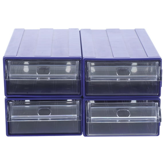 KONTONTY Blue Plastic Storage Box Set for Home Use Portable and Ideal for Organizing Small Items 4pcs