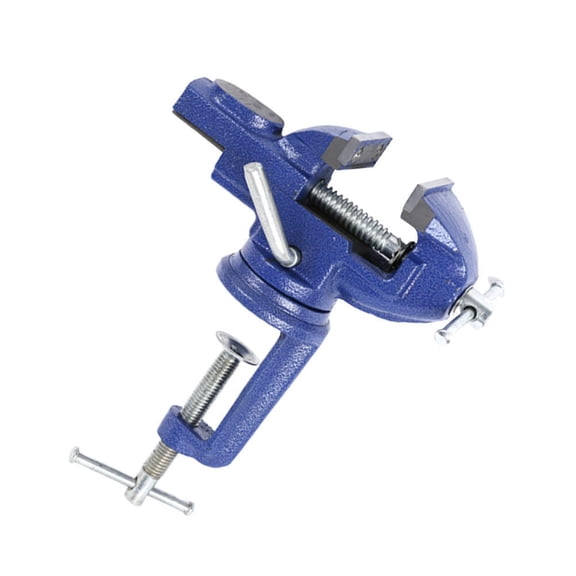 KONTONTY 1Pc Professional Clamp on Table Vise with Iron Die Casting and 360 Degree Swivel for Woodcraft Repair