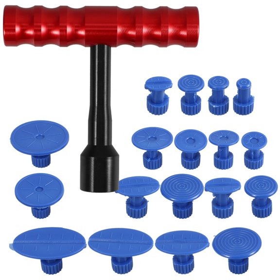 KONTONTY Body Paintless Tools Puller Grip T-handle Dent Puller Mini T-bar with 18pcs Puller Tabs