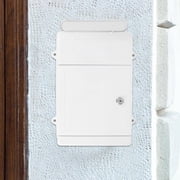 KONTONTY White Wall Mounted Mailbox with Lock Weatherproof Design for Secure Letter Storage