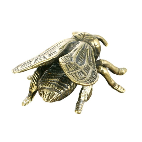 KONTONTY Golden Brass Bee Figurine Creative Desktop Decor Insect Adornment