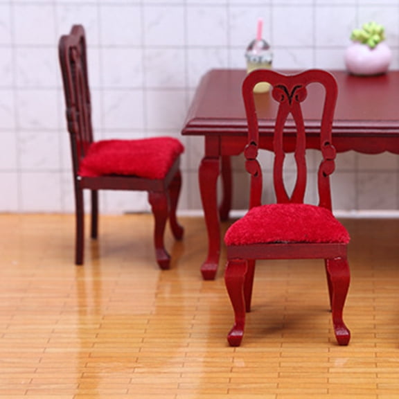 KONTONTY Miniature Furniture Retro Style Brown Wood 1Pack