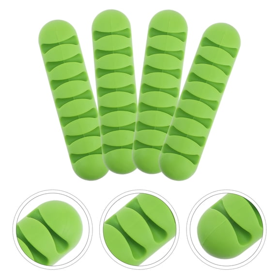 KONTONTY 4-Pack Silicone Cable Covers for Desk Wire Management, Data Cord Holders and Organizer Rack for Tidy Workspace