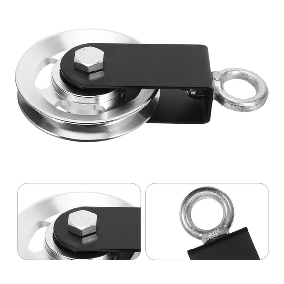 KONTONTY Aluminum Alloy Gym Pulley Wheel Plated Silver with Bearings for High Load Strength Training
