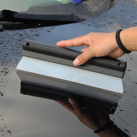 KONTONTY Car Body Washing Squeegee Silicone Window Cleaner Tool with Comfortable Grip Black