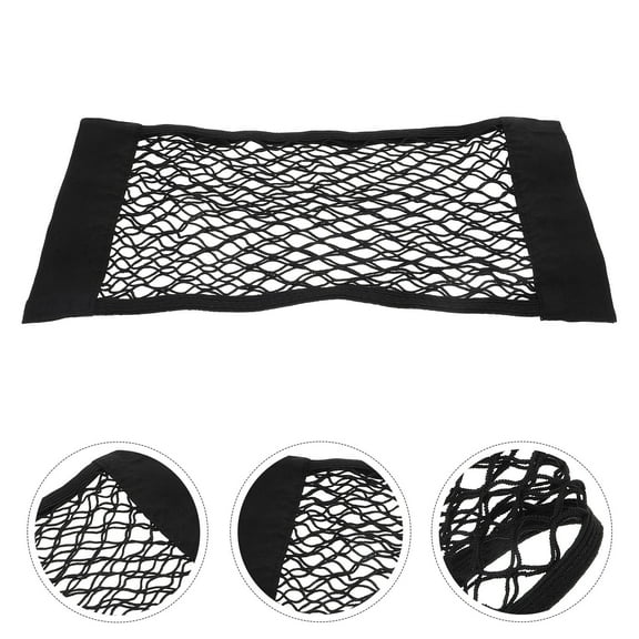 KONTONTY Car Seat Side Storage Mesh Bag 1Set Black Polyester 60X25in Universal Organizer For Suv Interior