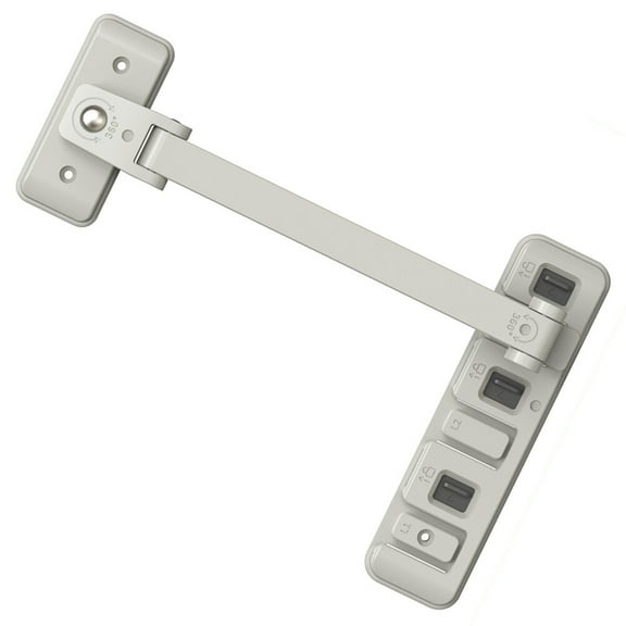 KONTONTY White Adjustable Adhesive Window Lock for Home Sliding Door Safety