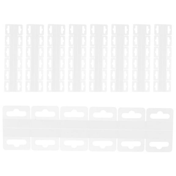 KONTONTY Clear PVC Self Adhesive Hanging Tabs for Shop Display Heavy Duty Hooks 150pcs