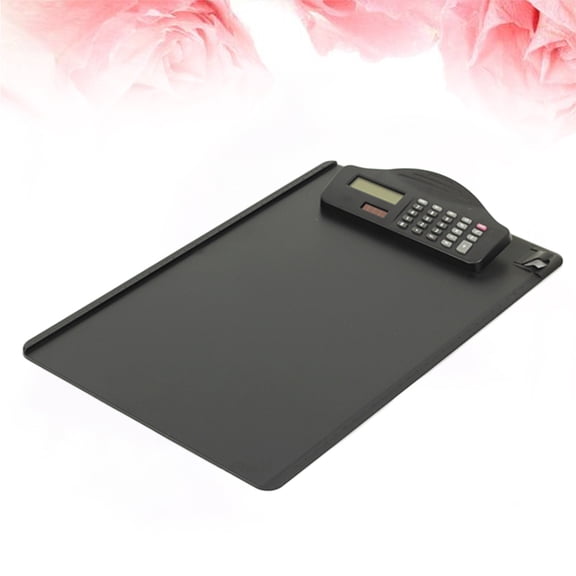 KONTONTY Clipboard Notebook Plastic Black Multifunctional Profile Clip for Teachers 1Pack