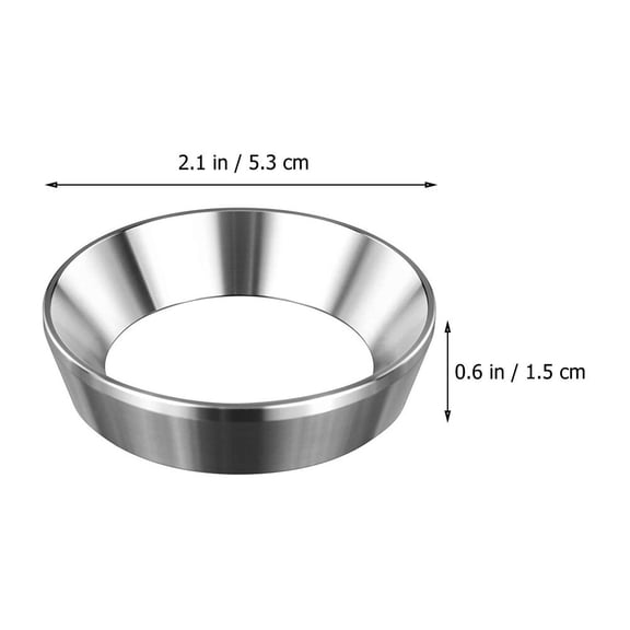 KONTONTY Plated Silver Stainless Steel Coffee Dosing Ring Funnel for Espresso Machine Accessory Coffee Making Tool