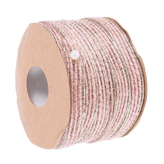 KONTONTY Burlap Ribbon Rope Braided Rope Jute Pink 1Set