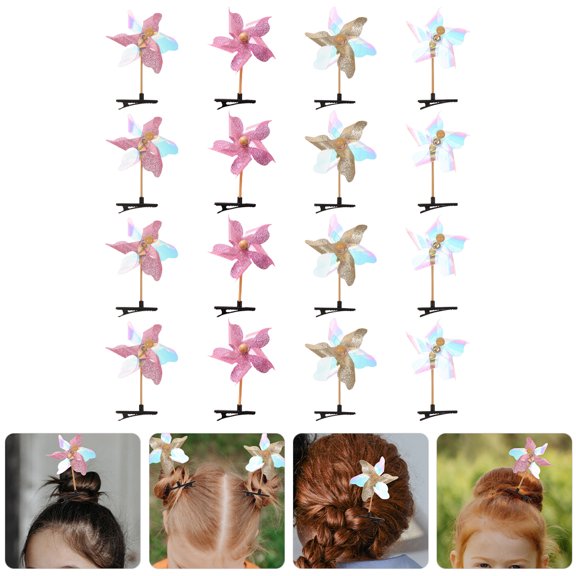 KONTONTY 16pcs Transparent Plastic Hair Clips Colorful Hair Accessories for Decoration