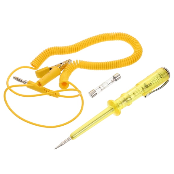 KONTONTY Compact Dc Test Light Yellow Automotive Electrical Tester for Car Circuit Troubleshooting