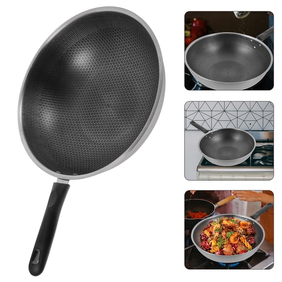 KONTONTY Stainless Steel Honeycomb Fry Pan with Nonstick Coating for Eggs