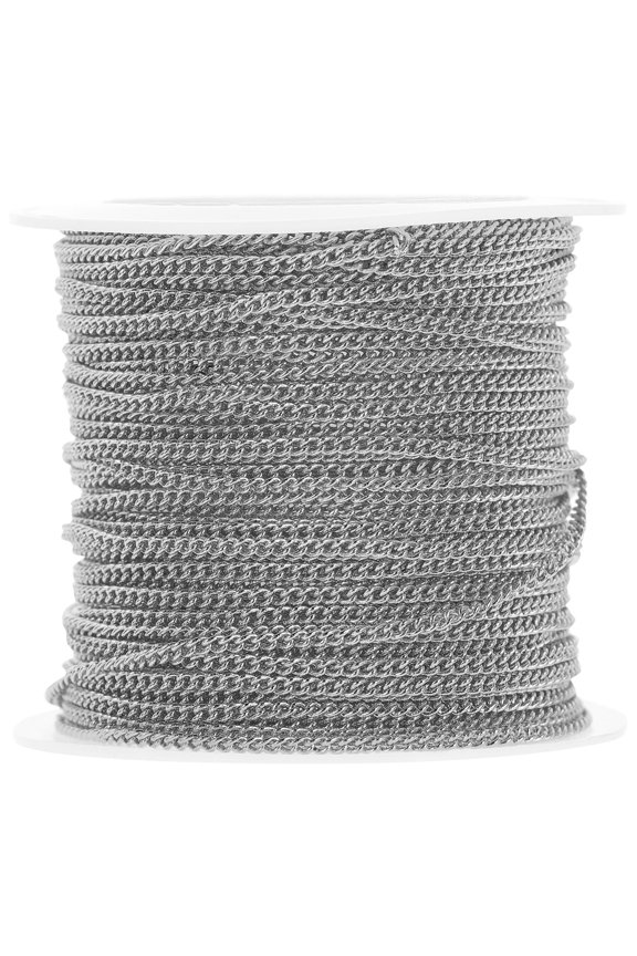 Copper Jewelry Chain Silver Color Multipurpose for DIY Necklace and Bracelet Crafting