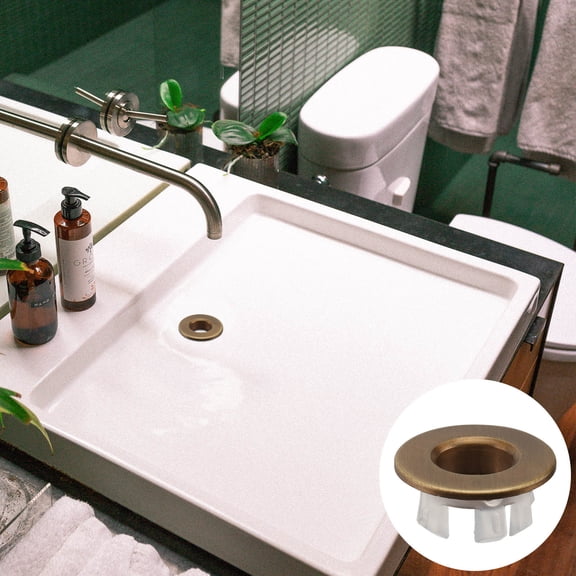 KONTONTY Copper Round Wash Basin Overflow Hole Plug Set of 6 for Homeowners Bathroom Renovation 1.2x1.2in