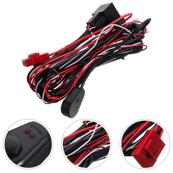 KONTONTY Copper Wire Harness for LED Light Bar with 40A Fuse Relay /Off Switch for Car Use Multi Color