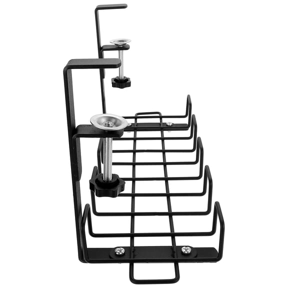 KONTONTY Desk Cable Holder Under Desk Cable Management Tray Black 1Pack