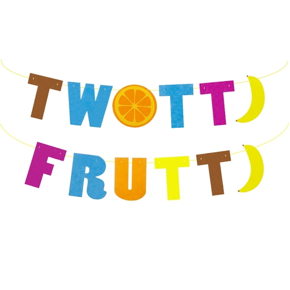 KONTONTY Creative Cloth Birthday Banner for Kids Party Decoration with Pattern 42 Inches