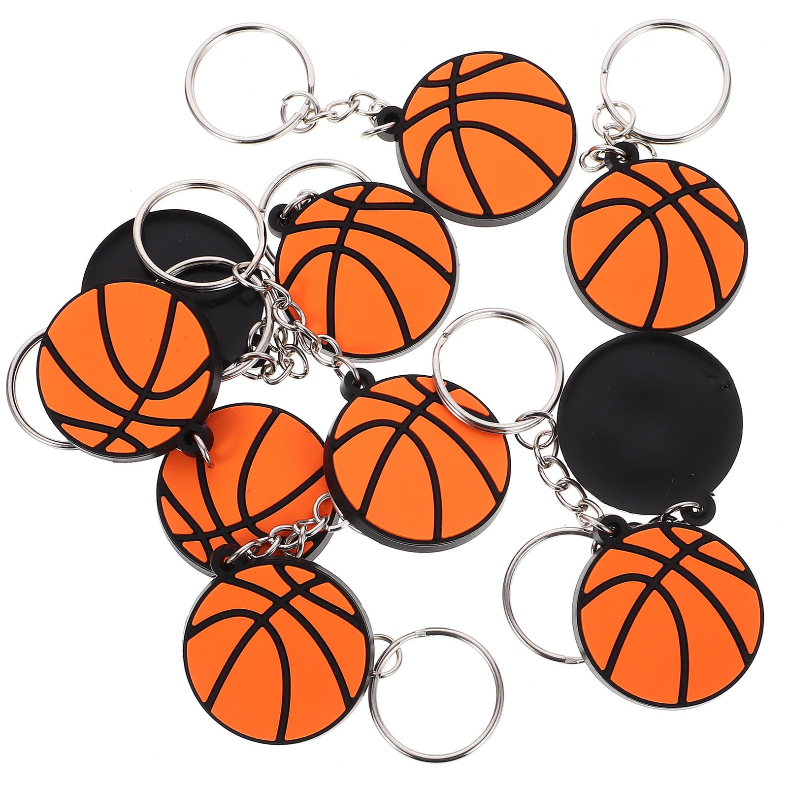 KONTONTY Creative Sports Ball Keychain Orange PVC for Bags and Parties ...