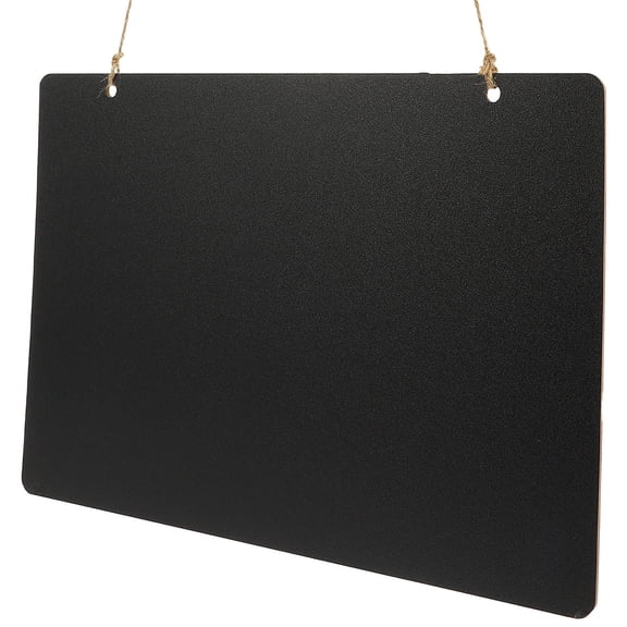 KONTONTY Black Density Board Chalkboard Sign Hanging Message Board for Office and Shop
