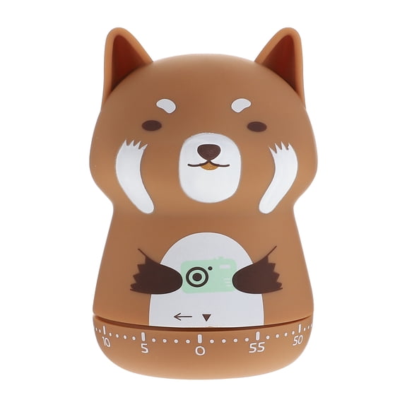 KONTONTY Retro Kitchen Timer Coffee Colored Plastic Animal Shape for Home Baking 1Set