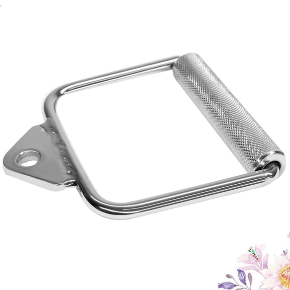 KONTONTY D Type Tension Rod 1Pack for Commercial Gyms with Anti-Slip Handle Steel Material for Strength Training Silver