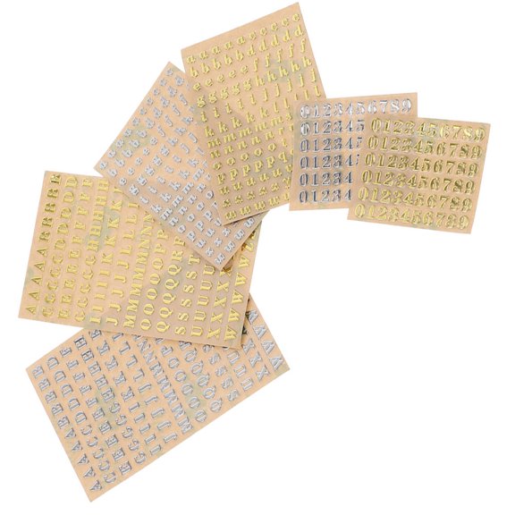 KONTONTY Assorted Color Metal Alphabet Number Stickers for Scrapbook Phone Case