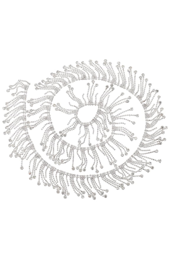 Plated Rhinestone Tassel Chain Accessory for Clothing, Dance Costumes, Beachwear Decoration