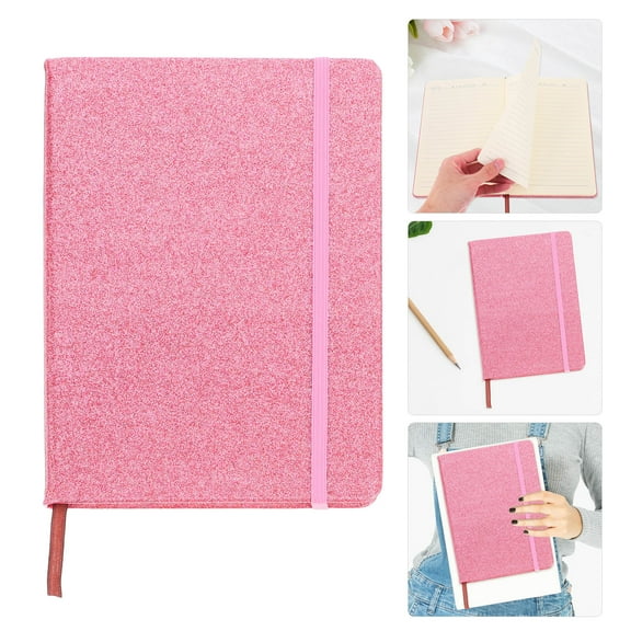 KONTONTY Daily Writing Notebook Hard-sided Glitter Versatile with Bookmark