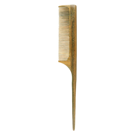 KONTONTY Sandalwood Tip Tail Comb Dark Brown for Safe and Comfortable Styling