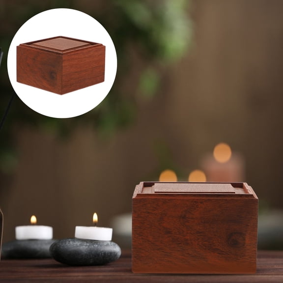 KONTONTY 1Pc Dark Red Wooden Incense Burner Box with Smooth Edges for Home Decor