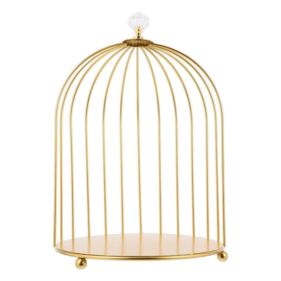 KONTONTY Iron Decorative Birdcage for Weddings, Dessert Display Stand, 1 Set Elegant Bird Cage