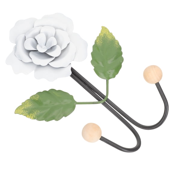 KONTONTY Iron Flower Shaped Decorative Hook for Hanging Home Decor, 1 Piece, Stylish Wall Hook