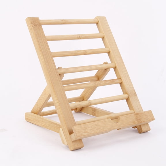 KONTONTY Desktop Phone Holder Wooden Mobile Phone Stand for Home Use in Light Yellow