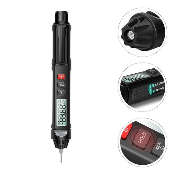 KONTONTY Kontonty Electric Test Pen, Non-Contact Voltage Detector, Auto Power Off, Backlight, Black 1Set
