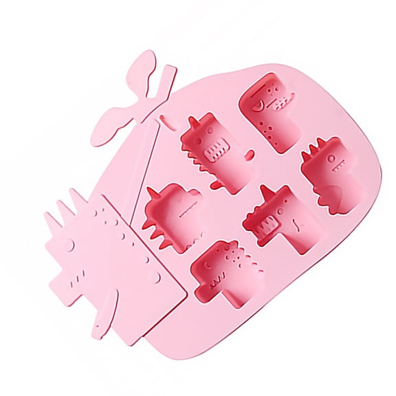 KONTONTY Silicone Dinosaur Mold Pink Baking Tool for Cakes Biscuits and Fondant