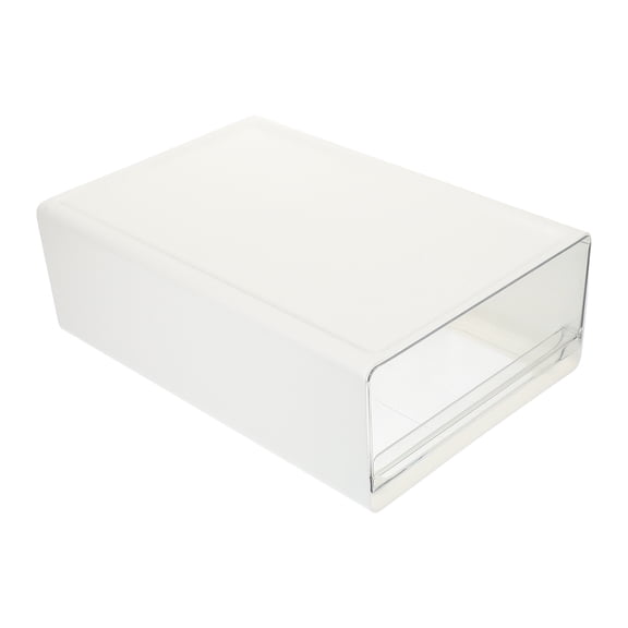 KONTONTY White PET Drawer Storage Box, 1 Set - Office Organizer for Desk, Workspace, and Colleague Use