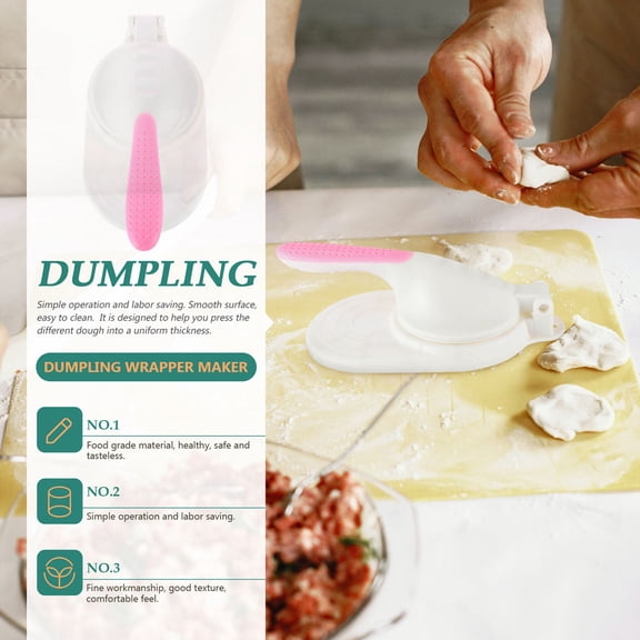 KONTONTY Dumpling Maker Set for Kitchen, White Polypropylene Dough Pressers, Easy to Use and Clean, 2 Pieces