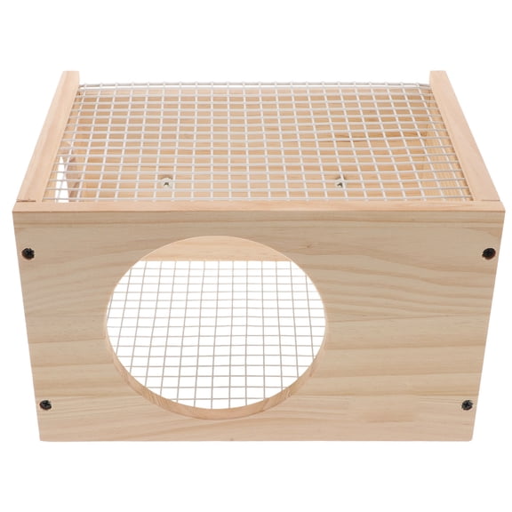 KONTONTY 1Pc Hamster House Wooden Design Nest Natural Material Pet Sleeping Place