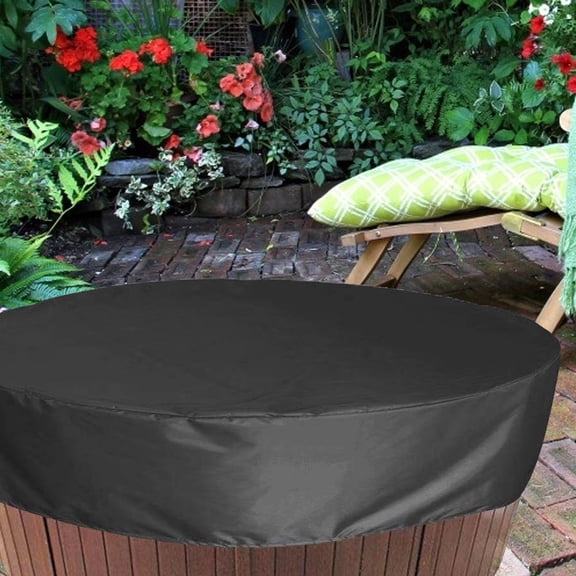 KONTONTY Durable Black Pool Solar Cover for Outdoor Use Prevents Dirt and Evaporation