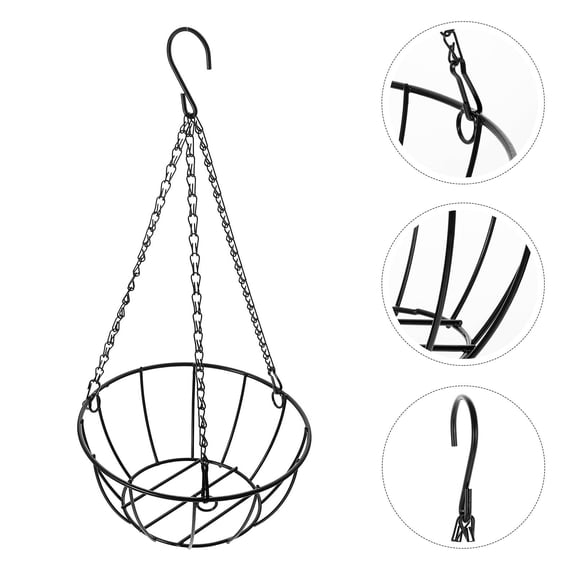 KONTONTY Hanging Planter Basket for Balcony and Outdoor Flower Pot Storage, Space-Saving Garden Decor