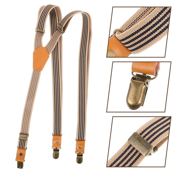 KONTONTY Heavy Duty Men’s Suspenders with Adjustable Elastic Straps for Jeans and Suit Wear