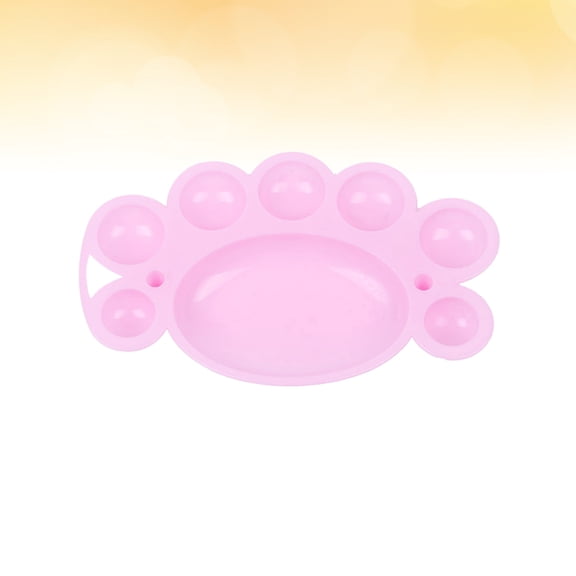 KONTONTY Durable Plastic Paint Tray with Multiple Slots for Mixing Colors Lightweight Pink