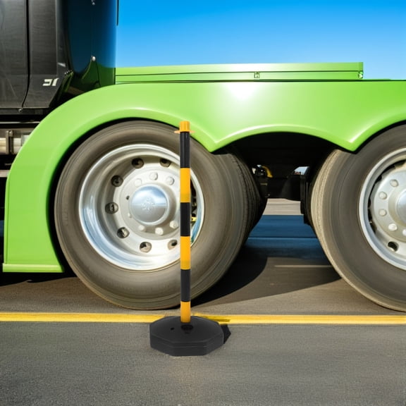 KONTONTY Heavy-Duty Plastic Traffic Warning Column with Stable Base for Effective Traffic Control and Safety